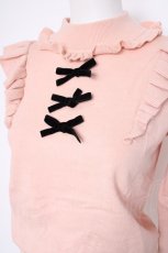 画像3: Ank Rouge / フリルニット  ピンク Y-26-10-10-033-CA-TO-SZ-ZY (3)