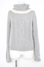 画像1: axes femme / ファー切替ニット  グレー Y-26-10-10-038-AX-TO-AS-ZY (1)