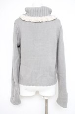 画像2: axes femme / ファー切替ニット  グレー Y-26-10-10-038-AX-TO-AS-ZY (2)