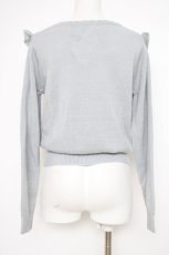 画像2: axes femme / パール付きフリルニット M サックス Y-26-10-10-039-AX-TO-SZ-ZY (2)
