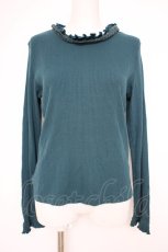 画像1: axes femme / フリルテレコトップス  グリーン Y-26-10-10-041-AX-TO-SZ-ZY (1)