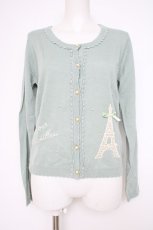 画像1: axes femme / エッフェル塔レースカーディガン  グリーン Y-26-10-10-045-AX-TO-AS-ZY (1)