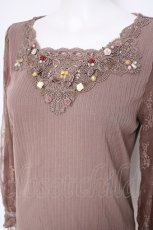 画像3: axes femme / ローズガーデン×蝶レースプルオーバー  モカ Y-26-10-10-047-AX-TO-SZ-ZY (3)