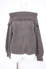 画像1: axes femme / オフショルダーニット  グレー Y-26-10-10-049-AX-TO-SZ-ZY (1)
