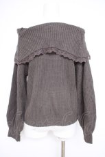 画像2: axes femme / オフショルダーニット  グレー Y-26-10-10-049-AX-TO-SZ-ZY (2)