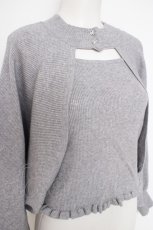 画像3: axes femme / ニットタンク×2WAYニット  グレー Y-26-10-10-052-AX-TO-AS-ZY (3)