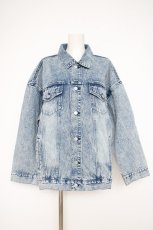 画像1: Fickle Bebe / ダメージデニムハートジャケット F ブルーグレー Y-26-10-10-058-LO-JA-SZ-ZY (1)