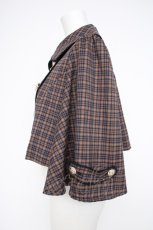 画像2: axes femme POETIQUE / ダブルボタンケープジャケット  紺×茶 Y-26-10-10-059-AX-JA-SZ-ZY (2)