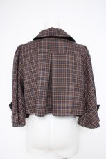 画像3: axes femme POETIQUE / ダブルボタンケープジャケット  紺×茶 Y-26-10-10-059-AX-JA-SZ-ZY (3)