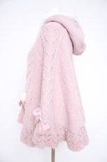 画像2: axes femme POETIQUE / ハート編柄裏ボアニットケープ M ピンク Y-26-10-10-061-AX-CO-SZ-ZY (2)