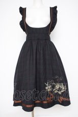 画像1: axes femme POETIQUE / ティータイム刺繍吊りスカート  紺 Y-26-10-10-066-AX-SK-SZ-ZY (1)