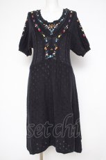 画像1: Franche Lippee / フルーツ刺繍ニットワンピース M 紺 Y-26-10-10-070-LO-OP-SZ-ZY (1)