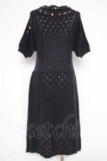 画像2: Franche Lippee / フルーツ刺繍ニットワンピース M 紺 Y-26-10-10-070-LO-OP-SZ-ZY (2)