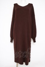 画像1: axes femme / サイド開きニットワンピース  茶 Y-26-10-10-074-AX-OP-SZ-ZY (1)