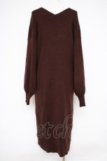 画像2: axes femme / サイド開きニットワンピース  茶 Y-26-10-10-074-AX-OP-SZ-ZY (2)