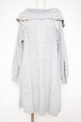 Preview of W編み上げニットチュニック M サックス