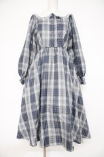 画像1: m petit by misako / シナモンチェックフレアワンピース  サックス Y-26-10-10-079-LO-OP-SZ-ZY (1)