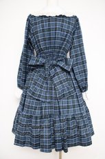 画像2: axes femme kawaii / タータンチェックワンピース M 青 Y-26-10-10-080-AX-OP-SZ-ZY (2)