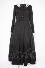 画像1: axes femme / リボンセット刺繍ロングワンピース L 黒 Y-26-10-10-081-AX-OP-SZ-ZY (1)