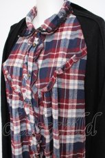 画像3: axes femme / シャツレイヤードチュニック  黒ｘ赤ｘ紺 Y-26-10-10-082-AX-BL-AS-ZY (3)