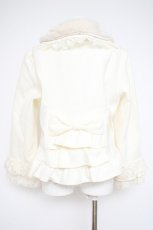 画像2: axes femme / ローズリボン付きフリルコート  生成り Y-26-10-10-086-AX-CO-SZ-ZY (2)