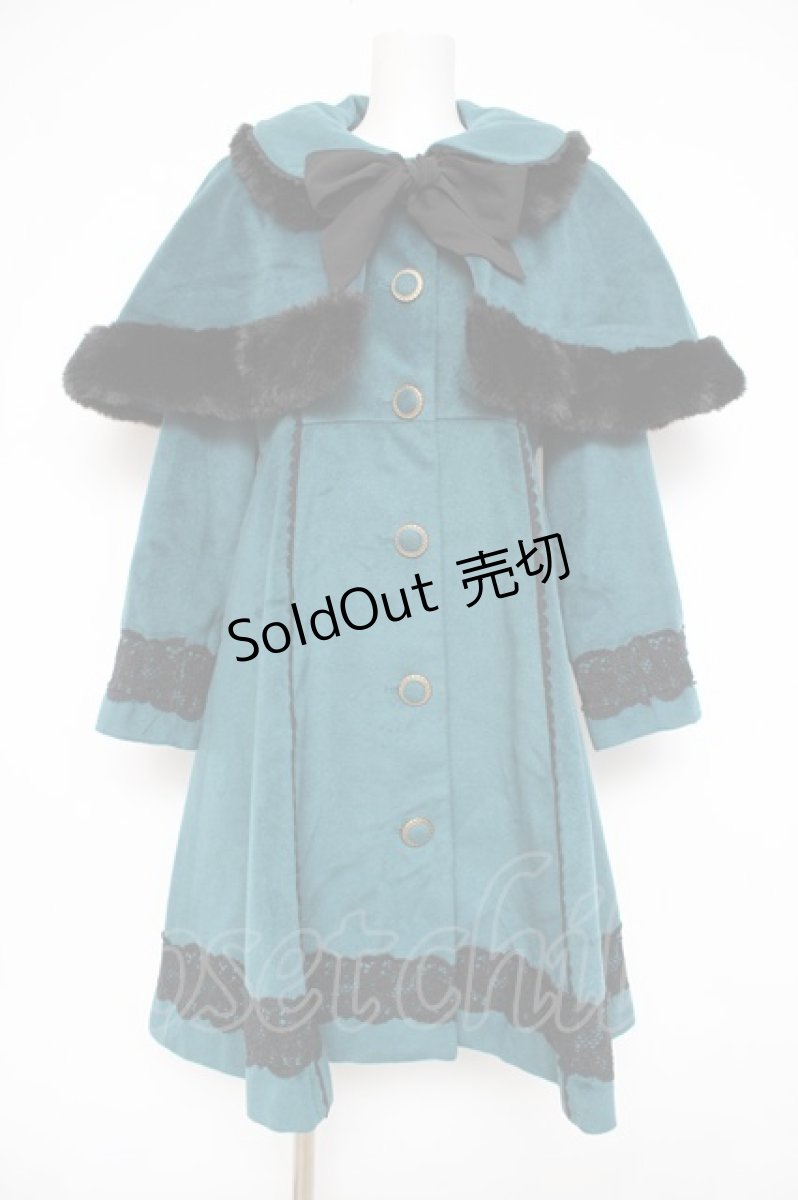 画像1: axes femme kawaii / ケープ付きバッスルコート  グリーン Y-26-10-10-097-AX-CO-SZ-ZY (1)
