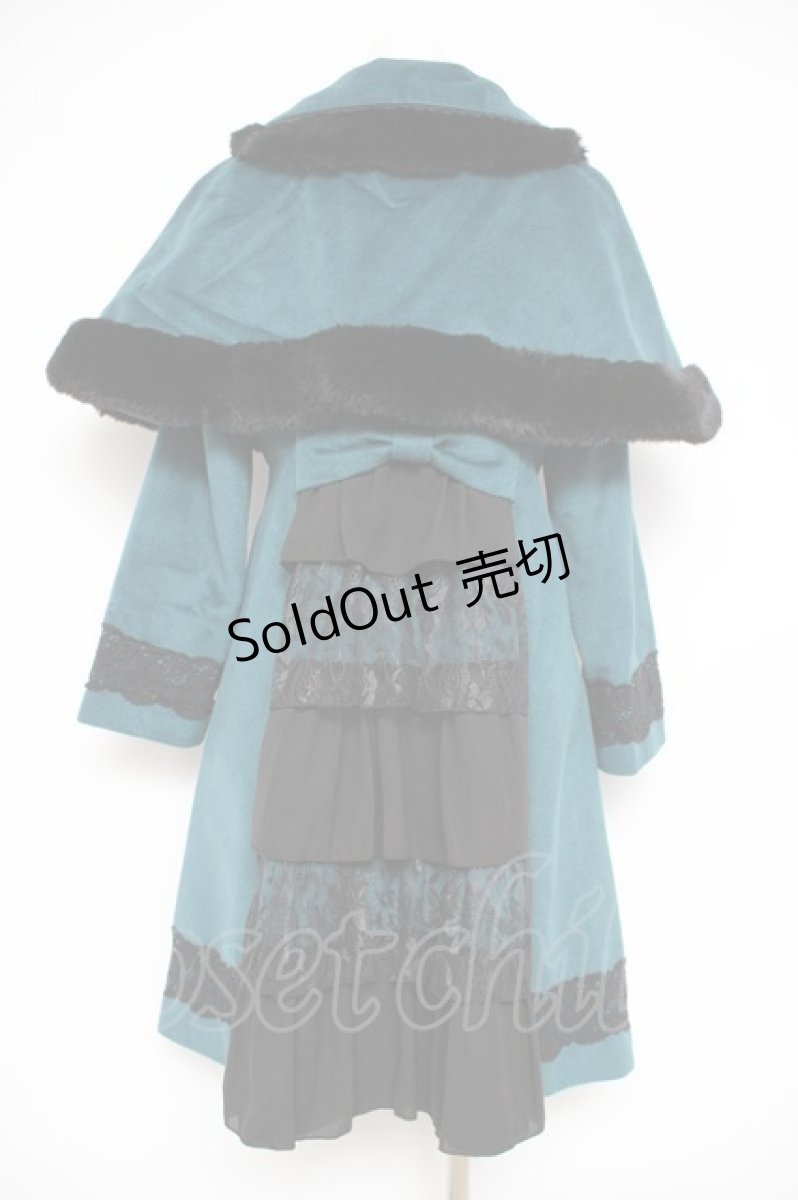 画像2: axes femme kawaii / ケープ付きバッスルコート  グリーン Y-26-10-10-097-AX-CO-SZ-ZY (2)