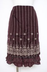 画像1: axes femme / 裾パネル刺繍タイトスカート  ワイン Y-26-10-10-110-AX-SK-SZ-ZY (1)