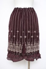 画像2: axes femme / 裾パネル刺繍タイトスカート  ワイン Y-26-10-10-110-AX-SK-SZ-ZY (2)