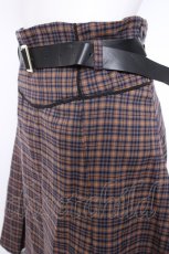 画像3: axes femme POETIQUE / ベルト付タックミニスカート  紺×茶 Y-26-10-10-113-AX-SK-SZ-ZY (3)