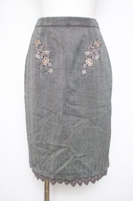 Preview of 刺繍入りタイトスカート  グレー