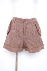 画像1: axes femme / チェックショートパンツ M 茶 Y-26-10-10-124-AX-PA-SZ-ZY (1)