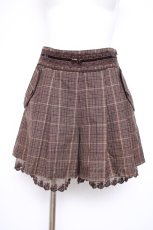 画像1: axes femme / チェック柄フレアキュロット M 茶 Y-26-10-10-125-AX-PA-SZ-ZY (1)