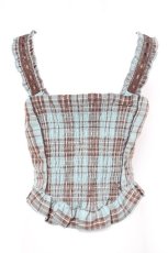 画像2: axes femme / タータンチェック編上ビスチェ F ミント Y-26-10-10-019-AX-TO-SZ-ZY (2)
