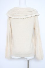 画像2: axes femme / パール配色リボンオフショルシャギーニット  生成り Y-26-10-10-027-AX-TO-SZ-ZY (2)
