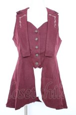 画像1: axes femme / バックタックロングベスト M ワイン Y-26-10-12-034-AX-TO-SZ-ZY (1)