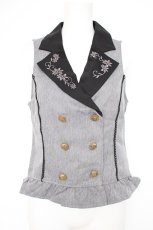 画像1: axes femme / 花刺繍レースアップベスト F グレー Y-26-10-12-036-AX-TO-SZ-ZY (1)