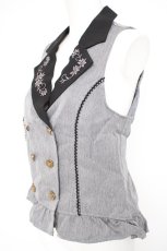 画像2: axes femme / 花刺繍レースアップベスト F グレー Y-26-10-12-036-AX-TO-SZ-ZY (2)