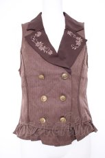 画像1: axes femme / 花刺繍レースアップベスト F 茶 Y-26-10-12-038-AX-TO-SZ-ZY (1)