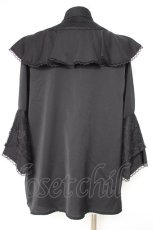 画像3: axes femme / タイ付姫袖風フリルブラウス F 黒 Y-26-10-12-040-AX-BL-SZ-ZY (3)