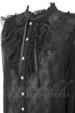 画像2: axes femme / レース×シフォンフリルブラウス F 黒 Y-26-10-12-041-AX-TO-SZ-ZY (2)