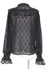 画像3: axes femme / レース×シフォンフリルブラウス F 黒 Y-26-10-12-041-AX-TO-SZ-ZY (3)