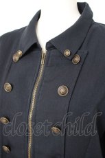 画像2: axes femme / Ｗ釦スリット袖ジップジャケット F 紺 Y-26-10-12-042-AX-TO-SZ-ZY (2)
