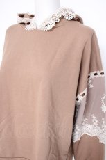 画像2: axes femme / 袖レース重ねパーカープルオーバー M ベージュ Y-26-10-12-050-AX-TO-SZ-ZY (2)