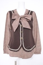 画像1: axes femme / ベスト重ね着風プルオーバー M 茶 Y-26-10-12-051-AX-TO-SZ-ZY (1)