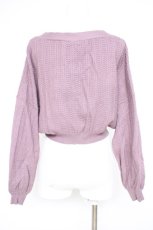 画像3: axes femme / バルーン袖ショート丈ニットカーディガン  ラベンダー Y-26-10-12-056-AX-TO-SZ-ZY (3)