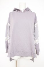 画像1: axes femme / 袖レース重ねパーカープルオーバー M ラベンダー Y-26-10-12-058-AX-TO-SZ-ZY (1)