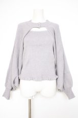 画像1: axes femme / ニットタンク×2WAYニット F グレー Y-26-10-12-059-AX-TO-SZ-ZY (1)