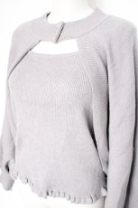 画像2: axes femme / ニットタンク×2WAYニット F グレー Y-26-10-12-059-AX-TO-SZ-ZY (2)