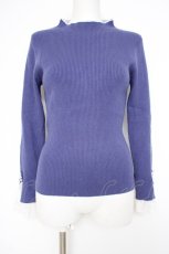 画像1: axes femme / 吸湿発熱袖レースニットプルオーバー F ブルー Y-26-10-12-060-AX-TO-SZ-ZY (1)